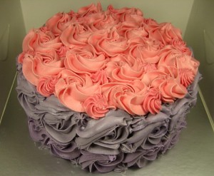 Rose Swirl Cake in Lavender and Pink
